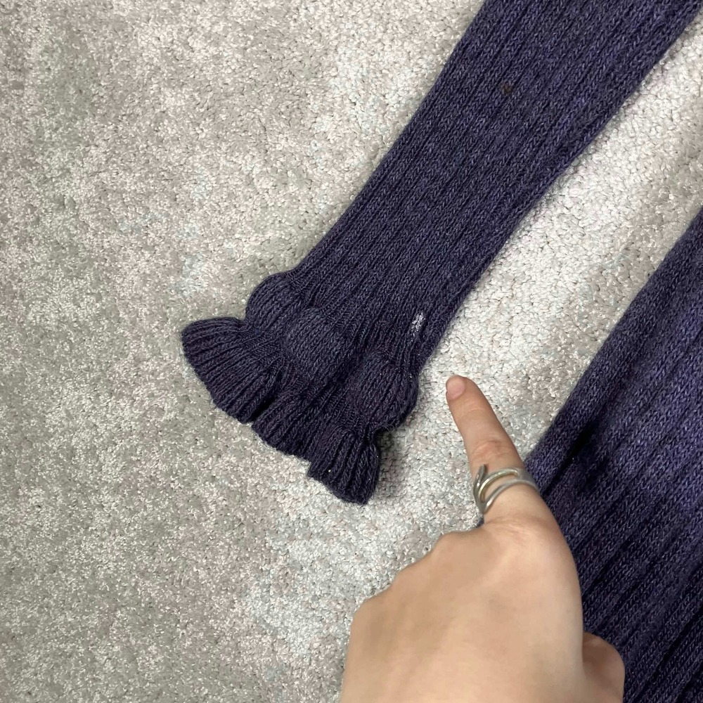Elisabetta Collection Purple Ruffle Trim Mohair Wool Blend Ribbed Cardigan Small - Picture 5 of 13
